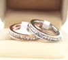 Fashion Silver Titanium Steel Light Diamond Ring, Titanium Steel Jewelry Couple Diamond Diamond Ring Female Double Row Rose Gold Ring