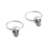 Vente entière1 paire de boucles d'oreilles rondes en forme de tête de mort en acier inoxydable 0.39x0.28 "m15