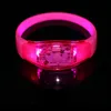 Musik Aktiverad ljudkontroll LED Blinkande armband Ljus upp Bangle Wristband Club Party Bar Cheer Luminous Hand Ring Glow Stick LX4164