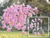 Fausse fleur de cerisier branche de bégonia Sakura, tige d'arbre de 138cm de Long pour événement, fête de mariage, fleurs décoratives artificielles