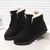 Lakeshi Hot Women Boots Winter Warm Snow Boots Dames Botas Mujer Lace Up Bont Enkellaarzen Dames Winter Damesschoenen Zwart NM01