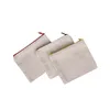 Blank canvas zipper Pencil cases pen pouches cotton cosmetic Bags makeup bags Mobile phone clutch bag organizer