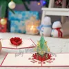 50 Stück 3D-Pop-Up-Weihnachtsbaum-Grußkarte, Geburtstagskarte, Hochzeit, Weihnachten, Neujahr, Jahrestag, Event, Party, Einladungskarte