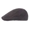 Autumn Winter Wool Felt Men Newsboy Hat Flat Ivy Gatsby Cap Warm Male Basker Old Man Warm Peaked Cap Case Forward Hats241r