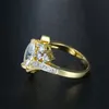 New Arrival Gold Color Wedding Ring Big Marquise Cubic Zirconia Luxury Jewelry Women Cluster Ring Anel