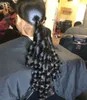 Chic Remy saç atı at kuyruğu insan saç klip moda jet Siyah kıvırcık İnsan saç at kuyruğu uzatma 120g midilli kuyruk Postiş