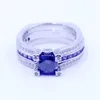 Luxury Women Jewelry Purple Birthstone zircon cz ring 925 Sterling Silver Engagement Wedding Band Ring for women Gift Sz 5-11