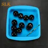 NonStick 6ml Silicone Container Jar Ball Mixed Color Nouveau gros lot noir 8 elfes rouges ball box storage oil wax 420