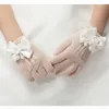 Mesh Bow Tie Dress Girl Child White Gloves Wedding Flower Boy Mittens Princess Children