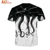 Alisister bläckfiskben Rolig t-shirt 3D-tryck Män Kvinnor Sommar T-shirts Kortärmad Casual Brand Clothing Plus Size Tee Tops