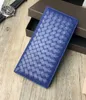 고품질! 무료 배송 소형 가죽 좋은 Kniting 콘티넨탈 지갑 Hand-woven Intrecciato Long Purse 남성용 양 가죽 가방