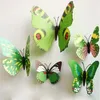 12 pièces/ensemble Artificielle 3D Papillon Stickers Muraux Réfrigérateur Aimant Autocollant Réfrigérateur Aimants Décoration de La Maison