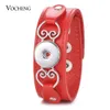 10pcs/lot Ginger Snap Charms Genuine Leather Bracelet 18mm Button Vocheng Interchangeable Jewelry NN-607*10