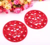 Chinese Style Non-woven Double Happiness Coasters Wedding Supplies Anniversary Present Wedding Favors Cup Mat Red