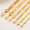 Mens women039s Solid Gold GF 3 4 5 6 7 9 10 12mm Width Select Italian Figaro Link Chain Necklace bracelet Fashion Jewelry whole3467456