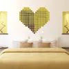 100Pcs 3D Mirror Wall Sticker Square Vinyl Removable Acrylic Wall Stickers Art DIY Decal Home Living Room Bedroom Bathroom Decor