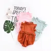 2018 Lato Noworodek Dziewczynek Ubrania Ruffles Rękawki Pajaciki Kombinezon Odzież Odzież Stałe Bawełniane Dzieci Odzież Niemowlę Berbeć Ubrania