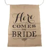 HERE COMES THE BRIDE Burlap Bunting Banners Garland Kit for Vintage Rustic Wedding Backdrop Decoration