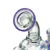 Double Recycler Oil Dab Rigs Purple and Green Hookahs Propeller Percolater Water Pipes 4mm Thick Big Glass Bongs 14mm Female Joint With Bowl XL167