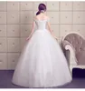 OPZC 2018 Abito da sposa affascinante di lusso reale con motivo floreale squisito Scollo a barchetta sexy abiti larghi da festa elegante