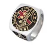 Anillos masónicos masónicos de acero inoxidable 316, corona real, princesa, caballeros, anillos cruzados templarios IN HOC SIGNO VINCESS, anillos masónicos masónicos, joyería para hombres y mujeres