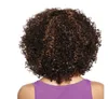 Korta lockiga peruker syntetiska ladys hår peruk kort lockig afrika amerikansk syntetisk spets front peruk för tjejkvinna