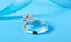 Infinity gloednieuwe sieraden klassieke Six Claw Pure 100% Sterling Sier ronde vorm White Topaz Cz Diamond Wedding Band Ring Gift