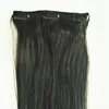 Brazylijski Virgin Hair Silky Prosto Clip w Ludzkich Zestawach Włosów Naturalny Kolor można barwić 80g 100g DHL UPS