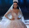 Maniche a sfera abiti lunghi abiti in rilievo 3d floreale applicato in Arabia saudita abiti da sposa in pizzo 2021 abiti da sposa più taglia s