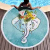 Asciugamano da spiaggia rotondo in microfibra da 150 cm Asciugamani con nappe super assorbenti morbidi e spessi Elefante Mandala Stampa Asciugamani da bagno da spiaggia Toallas 4 Disegni