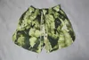 Mens Green Leaves Printed Casual Board Shorts Male Beach Athletic Shorts Relaxed Hip Hop Streatwear Free Shipping