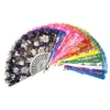Nowe 10 kolorów koronkowe hiszpańskie tkaniny jedwabny składany ręka fanów tańca fanów kwiat impreza ślubna taniec na balu letni fan akcesoria 100pcs/los