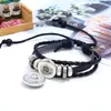 12 Zodiac Constellation Bracciale fatti a mano in pelle fai da te Braceelts fit 18mm Noosa Bottone a pressione in lega Donna Uomo Regolabile Draw String Bracciali