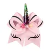 7Inches Girls Unicorn Horn Hairbands Kids Large Hair Bows with flower Glitter Printed Boutique Hair Accessories1211223