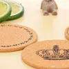 Runda skivplatta Värmebeständig kaffebord Underlägg Retro Cork Trä Porslin Mat för köksartiklar 1 8ZW FF