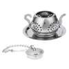 Infuser in acciaio inossidabile Infuser di alta qualità riutilizzabile in metallo da tè a forma di teiera da tè con accessori per tè a catena chiave 7267683