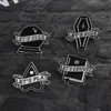 QIHE épingles en émail cercueil sorcière livre boule magique Badge gothique broches bijoux sombres cadeaux pour femmes hommes Halloween