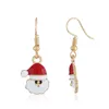 Schneemann-Ohrringe, modisches und schönes Design für Mädchen, baumelnde Kronleuchter, Weihnachtsgeschenk, Weihnachtsmann, Strass-Ohrhänger