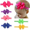 20 Colors Fashion Solid Flowers Baby Headbands Elastic Ribbons Bowknot Infant Hair Accessories Kids Girls Princess Headdress Bands Fabric