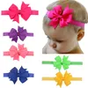 20 colori moda fiori solidi fasce per capelli nastri elastici bowknot accessori per capelli infantili bambini ragazze principessa copricapo fasce tessuto