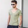 Yaz Tarzı Derin V Boyun T Gömlek Erkekler M-3XL Moda 2018 Marka Erkek Tee Gömlek Erkekler Için Kısa Kollu Hip Hop Rahat T Shirt DT379