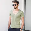 Zomer Stijl Diepe V-hals T-shirt Mannen M3XL Mode 2018 Merk Heren Tee Shirts Korte Mouw Hiphop Casual T-shirts voor Mannen DT3793821039