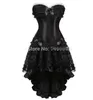 Gothic Floral Lace Up Corset Dress Showgirl Clubwear Dessous Kostüm Burlesque Korsett und Rock Set Exotische Frauen