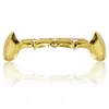 Custom Fit 18k złote zęby Hip Hip Fang Grillz Caps Dolna dolna grill wampir zęby 8313185