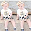 新生児の幼児の幼児子供の赤ちゃんの女の子の妹ロンパズパンツ巨姉Tシャツのスカートマッチ衣装2個セットカジュアルな服