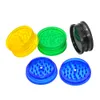 Retail Wholease 2 Layer Plastic Cylinder Shape Herbal Herb Tobacco Grinder Smoke Crusher Hand Mill Muller