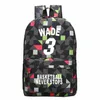 Nova Moda Dwyane Wade Mochila de Lona Mochilas de Basquete Menino Menina Saco de Escola Para Adolescente Casual RuckSack Fã De Basquete