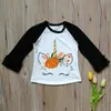 Fato de Halloween Bebê Meninas T-shirt T-shirt da Criança Carta Abóbora Flor Impresso Blusa Moda Crianças Top Roupas