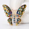 Multicolor Rhinrstone Butterfly Brosch 5.3 * 4.6cm Kvinnor Tjejer Passar Lapel Pin Smycken Tillbehör till Presentfest med snabb frakt