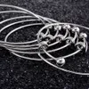 10pcs Stainless steel Blank Adjustable Expandable Wire Bracelets Bangles For DIY Charm Bangle Jewelry251n